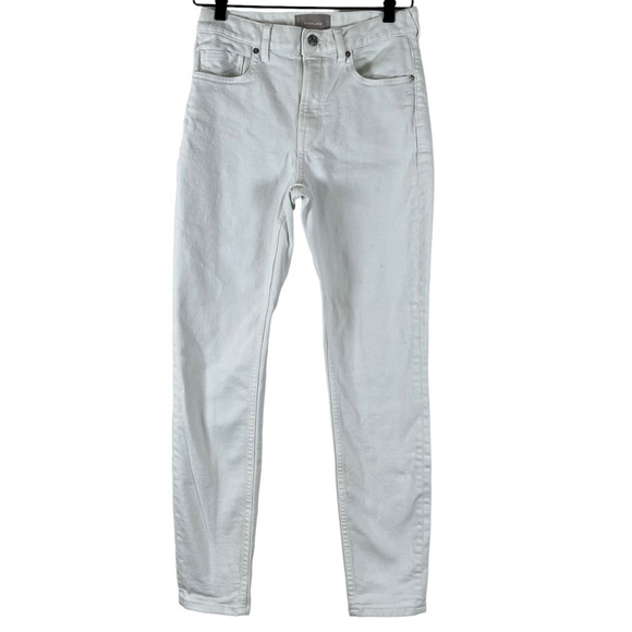 Everlane Womens The 90s Cheeky Jean Straight Leg Jeans White Bone Stretch Zip 27 - Picture 1 of 11